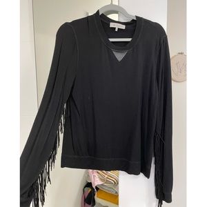 Beautiful fringe suede western long sleeve cotton shirt